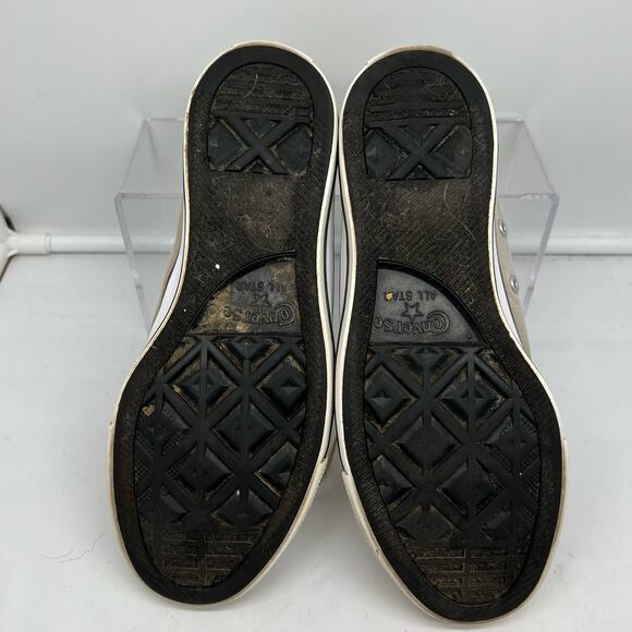 Converse Shoes Womens 7 Chuck Taylor All Star Low Beige Red Plaid Double Tongue - Picture 7 of 8